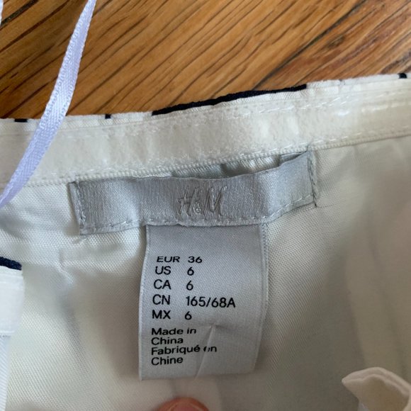 H&M Navy Blue & White Striped Strapless Jumpsuit - Picture 7 of 10